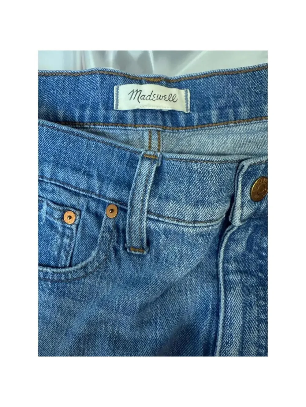 Madewell High Rise Denim Shorts, Light Distressing, Size 30_7